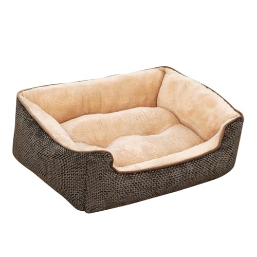 KESOTO Plüsch-Katzenbett, Haustierunterlage, Haustierbedarf, weiche, verdickte Polsterung, rutschfeste Hundehütte, Haustiernest für den Innenbereich, für, Braun KESOTO Plüsch-Katzenbett, Haustierunterlage, Haustierbedarf, weiche, verdickte Polsterung, rutschfeste Hundehütte, Haustiernest für den Innenbereich, für, Braun von KESOTO