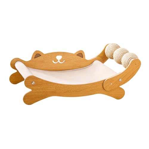 KESOTO Sisal Katzenliege mit Kratzfläche Und Holzrahmen für Innenkatzen, mit Sisalball KESOTO Sisal Katzenliege mit Kratzfläche Und Holzrahmen für Innenkatzen, mit Sisalball von KESOTO