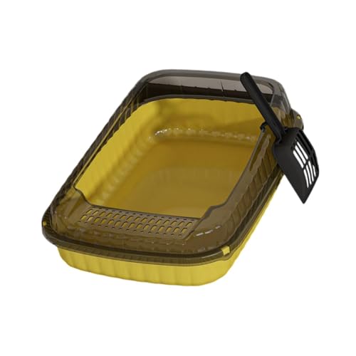 KESOTO Toilette für Kätzchen, Tragbar mit Hoher Und Offenem Oberteil für Kleine bis Mittlere Tiere, Gelb KESOTO Toilette für Kätzchen, Tragbar mit Hoher Und Offenem Oberteil für Kleine bis Mittlere Tiere, Gelb von KESOTO