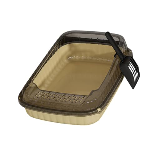 KESOTO Toilette für Kätzchen, Tragbar mit Hoher Und Offenem Oberteil für Kleine bis Mittlere Tiere, Hellgelb KESOTO Toilette für Kätzchen, Tragbar mit Hoher Und Offenem Oberteil für Kleine bis Mittlere Tiere, Hellgelb von KESOTO