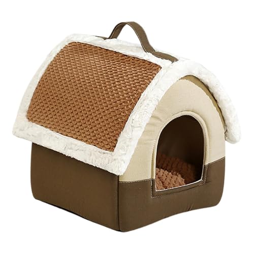 KESOTO Tragbares Hundehaus für den Innenbereich, warmes Schlafnest, abnehmbare warme Haustierhöhle für Kätzchen, Brown Roof L KESOTO Tragbares Hundehaus für den Innenbereich, warmes Schlafnest, abnehmbare warme Haustierhöhle für Kätzchen, Brown Roof L von KESOTO