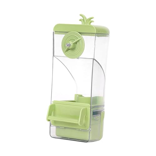 KESOTO Vogelkäfig Futterspender Zum Aufhängen, Futterstation, Transparent, Spritzwassergeschützt, Futterspender für Papageien, Futterbehälter für Fin, GrÜn von KESOTO