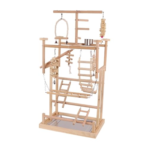 KESOTO Vogelspielplatz, Holzpapageiständer, Klettervögel, Aktivitätskäfig-Zubehör, Papageienspielplatz, Vogelspielständer für Sittiche KESOTO Vogelspielplatz, Holzpapageiständer, Klettervögel, Aktivitätskäfig-Zubehör, Papageienspielplatz, Vogelspielständer für Sittiche von KESOTO