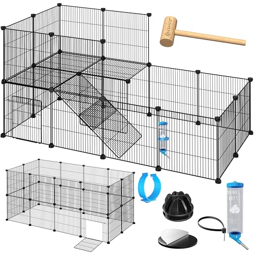 KESSER® Freigehege Gittergehege für Kaninchen aus Metallgitter XXL inkl. Tür Kleintiergehege Meerschweinchen Gehege Freilauf, Kleintierkäfig Laufgitter Hasenstall für Innen - draußen von KESSER