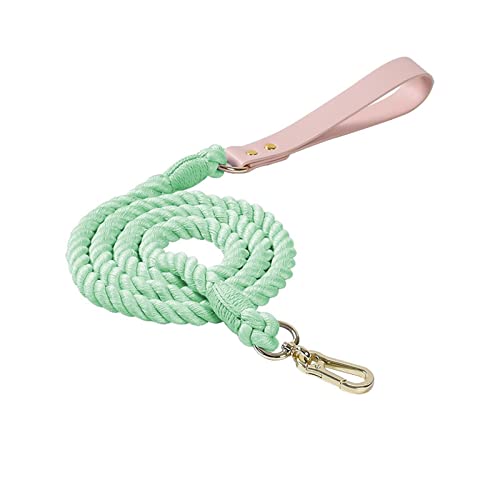 Haustier-Hundeleine, Handgewebtes Farbiges Haustier-Hundeleinen-Set, Leder-Hundehalsband, 120 Cm/150 cm (Color : 01, Size : 120cm*12mm) von KETECI