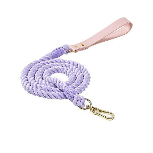 Haustier-Hundeleine, Handgewebtes Farbiges Haustier-Hundeleinen-Set, Leder-Hundehalsband, 120 Cm/150 cm (Color : 15, Size : 120cm*12mm) von KETECI