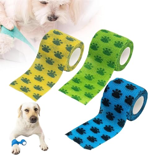 KEVGNRO Bandage Schuhe für Hunde, Neue Beste Hund Bandage Schuhe, Hund Pfote Bandage Non-Woven-Band, für Wunde Schutz und verhindern, DASS Schmutz. (3pcs) von KEVGNRO