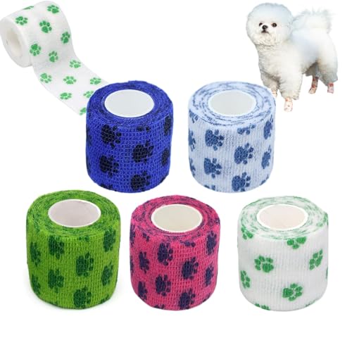 KEVGNRO Bandage Schuhe für Hunde, Neue Beste Hund Bandage Schuhe, Hund Pfote Bandage Non-Woven-Band, für Wunde Schutz und verhindern, DASS Schmutz. (5pcs) von KEVGNRO