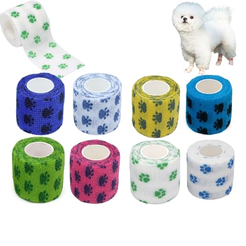 KEVGNRO Bandage Schuhe für Hunde, Neue Beste Hund Bandage Schuhe, Hund Pfote Bandage Non-Woven-Band, für Wunde Schutz und verhindern, DASS Schmutz. (8pcs) von KEVGNRO