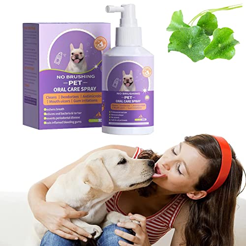 KEVGNRO Petclean Teeth Cleaning Spray for Dogs & Cats - Pet Oral Spray Clean Teeth, Pet Breath Freshener Spray Care Cleaner, Petclean No Brushing Pet Oral Care Spray (1pcs) von KEVGNRO