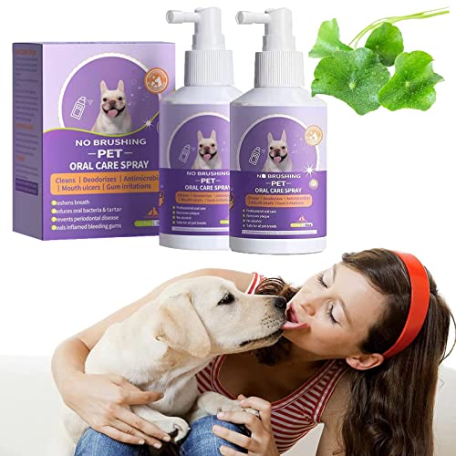 KEVGNRO Petclean Teeth Cleaning Spray for Dogs & Cats - Pet Oral Spray Clean Teeth, Pet Breath Freshener Spray Care Cleaner, Petclean No Brushing Pet Oral Care Spray (2pcs) von KEVGNRO