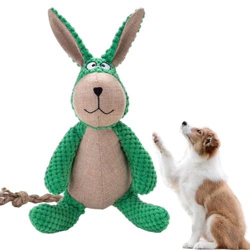 KEVGNRO Robustrabbit - Entwickelt für schwere Kauer, robustes Kaninchen-Hundespielzeug, unzerstörbares Plüsch-Hundespielzeug für aggressive Kauer (Grün) von KEVGNRO