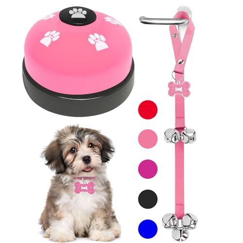 KEXIAVA 2 Stücke Türklingel für Hunde Klingel für Hundetraining Hunde Klingel tür Training Hundeklingel Touch Training Türglocken für Hunde Klingel Wenn Gassi Gehen (Rosa) von KEXIAVA