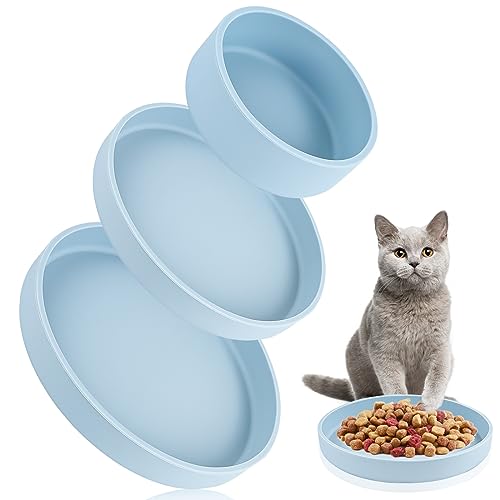 Futternapf für Katzen [Natürliches Silikon] DREI Größen (Mehrzweck) | Katzennapf | Katzenschüssel für Trockenfutter und Nassfutter | Wasserschale (Blau) von KFDDRN