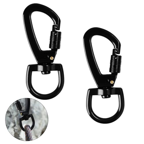 KFDDRN Karabiner -Haken mit Drehgelenk, 2 Karabinerhaken mit Schraubenkappe, Haken mit Schwenkverbindung für Hundekragen, Mehrzweck -rotierbarer Karabiner für Hundeleine, Bergsteiger, Schlüsselbund von KFDDRN