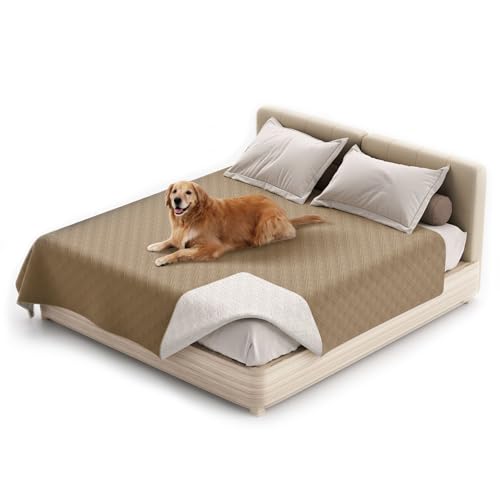 wasserdichte Hundedecke, rutschfeste Hundedecke, Waschbar Haustier Decke Für Hunde, Couchmöbelschutz Für Kinder Hund Katze Autositz (52"*82",Taupe) von KFDZSW