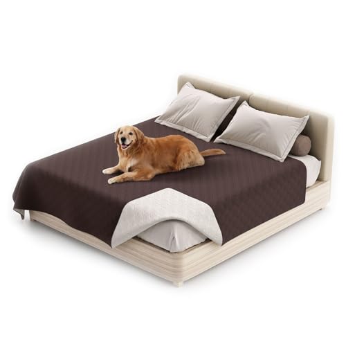 wasserdichte Hundedecke, rutschfeste Hundedecke, Waschbar Haustier Decke Für Hunde, Couchmöbelschutz Für Kinder Hund Katze Autositz (68"*82",Braun) von KFDZSW