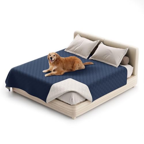 wasserdichte Hundedecke, rutschfeste Hundedecke, Waschbar Haustier Decke Für Hunde, Couchmöbelschutz Für Kinder Hund Katze Autositz (68"*82",Marineblau) von KFDZSW