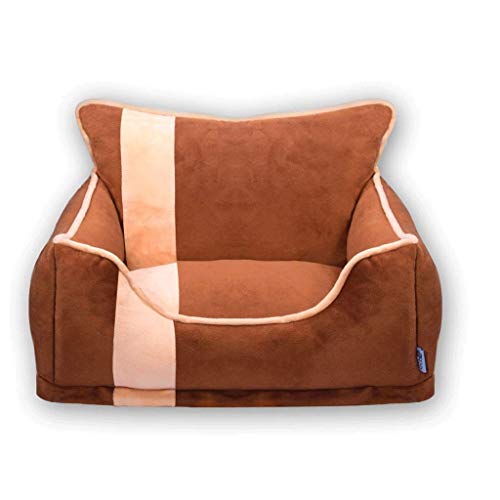 KG7HQRP Betten für Hunde – Haustier-Kissenbett am besten für kleine, mittelgroße und große Hunde – unzerstörbare Couch, waschbares Zubehör (braun) (drei Größen) (Größe: 605036 cm) (60 x 50 x 36 cm) von KG7HQRP