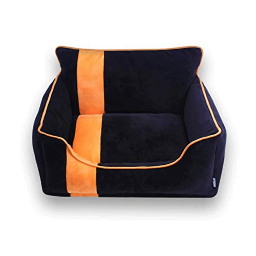 KG7HQRP Betten für Hunde – Haustier-Kissenbett am besten für kleine, mittelgroße und große Hunde – unzerstörbare Couch, waschbares Zubehör (schwarz) (drei Größen) (Größe: 473528 cm) (50 x 42 x 32 cm) von KG7HQRP