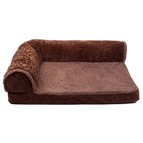 KG7HQRP Haustier-Hundebett | Deluxe orthopädisches Kunstfell-Wildleder, L-förmiges Eck-Chaiselongue-Sofa (Dunkelbraun) (drei Größen) (Größe: 60405 (15) cm) (60 x 40 x 5 (15) cm) von KG7HQRP