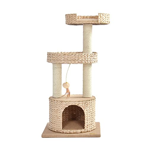 Katzenturm für Indoor-Katzen, mehrstufige Katzenhütte mit Kratzstämmen, Sisal-Klimmturm für Kätzchen, Katzen und Haustiere von KG7HQRP
