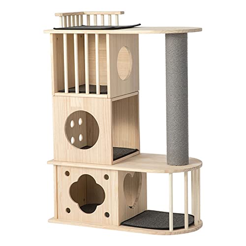 Kratzbaum aus Massivholz, Katzentürme mit Plattform-Kratzbäumen für Kätzchen, Haustier-Spielhaus, Aktivitäthaus für Indoor-Katzen Kratzbaum aus Massivholz, Katzentürme mit Plattform-Kratzbäumen für Kätzchen, Haustier-Spielhaus, Aktivitäthaus für Indoor-Katzen von KG7HQRP