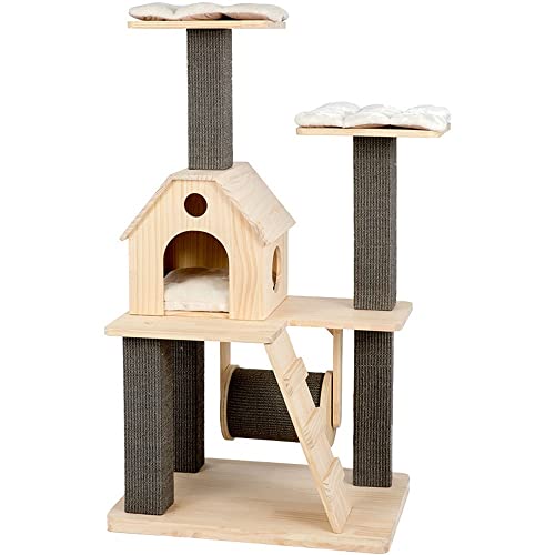 Mehrstöckiger Katzenbaum Katzenhaus mit Kratzbäumen Kätzchen Aktivitätsturm Haustier Spielhaus Möbel Massivholz Katzenbaum Luxus Katzenturm Wohnhaus für Indoor-Katzen von KG7HQRP