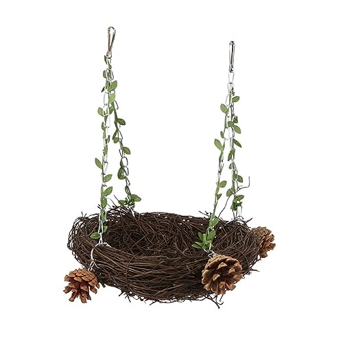 KGADRX Kolibri-Haus zum Aufhängen im Freien, Papageienvogel-Grasnest, gewebtes Nest, Vogelnest, warmes Vogelnest, natürliches Tannenzapfenrebennest, künstliches Vogelnest KGADRX Kolibri-Haus zum Aufhängen im Freien, Papageienvogel-Grasnest, gewebtes Nest, Vogelnest, warmes Vogelnest, natürliches Tannenzapfenrebennest, künstliches Vogelnest von KGADRX