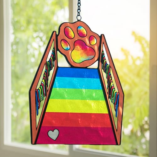 KGCCIZI Rainbow Bridge Dog Memorial Gifts Dog Memorial Gifts for Loss of Dog Pet Memorial Gifts for Dogs Loss of Dog Sympathy Gift Stained Glass Window Hanging Suncatcher KGCCIZI Rainbow Bridge Dog Memorial Gifts Dog Memorial Gifts for Loss of Dog Pet Memorial Gifts for Dogs Loss of Dog Sympathy Gift Stained Glass Window Hanging Suncatcher von KGCCIZI