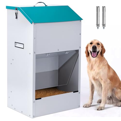 KHEARPSL Großer automatischer Futterspender für große Hunde, Outdoor, 22,7 kg, Hundefutterspender, verzinkte Schwerkraft-Futterstation, große Kapazität, Haustier-Futterstation für große Rassen (22,7 KHEARPSL Großer automatischer Futterspender für große Hunde, Outdoor, 22,7 kg, Hundefutterspender, verzinkte Schwerkraft-Futterstation, große Kapazität, Haustier-Futterstation für große Rassen (22,7 von KHEARPSL
