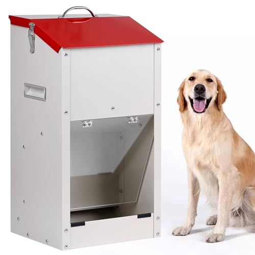 KHEARPSL Verzinkter automatischer Hundefutterspender für große Hunde, für große Hunde, 11,3 kg für den Außenbereich, Schwerkraftfutterspender von KHEARPSL