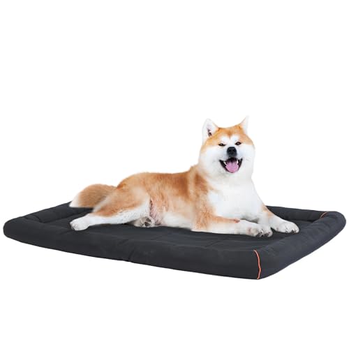 KHONSU DurablePET reißfeste Hundebox-Matte mit Nackenrolle, robust, kratzfest, wasserdicht, für den Innen- und Außenbereich, große Hunde bis zu 27 kg von KHONSU PET
