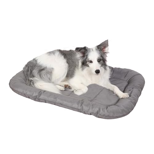 KHONSU PET Reißfeste Hundematte mit Nackenrolle, robustes und langlebiges Haustierbett, wasserdichte Hundematte für den Innen- und Außenbereich, für große Hunde bis zu 27 kg von KHONSU PET