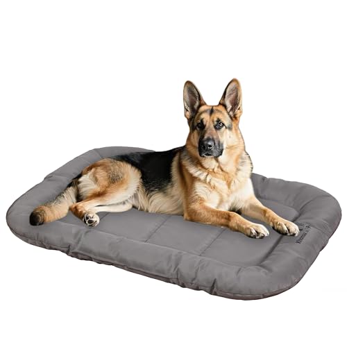 KHONSU PET Reißfeste Hundematte mit Nackenrolle, robustes und langlebiges Haustierbett, wasserdichte Hundematte für den Innen- und Außenbereich, für große Hunde bis zu 40,8 kg von KHONSU PET