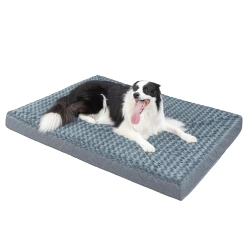 Orthopädisches Hundebett für große Hunde – waschbares großes Hundebett mit Schaumstoff-Unterstützung, abnehmbarer Bezug, flauschiges Hundebett, rutschfeste Unterseite, für Hunde bis zu 68 kg (137,2 x Orthopädisches Hundebett für große Hunde – waschbares großes Hundebett mit Schaumstoff-Unterstützung, abnehmbarer Bezug, flauschiges Hundebett, rutschfeste Unterseite, für Hunde bis zu 68 kg (137,2 x von KHONSU PET
