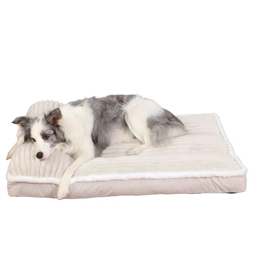 Stilvolles und bequemes orthopädisches Hundebett - Luxuriöser Plüschbezug, stützendes Kissen, rutschfeste Unterseite, ideal für Hunde bis zu 29,5 kg Stilvolles und bequemes orthopädisches Hundebett - Luxuriöser Plüschbezug, stützendes Kissen, rutschfeste Unterseite, ideal für Hunde bis zu 29,5 kg von KHONSU PET