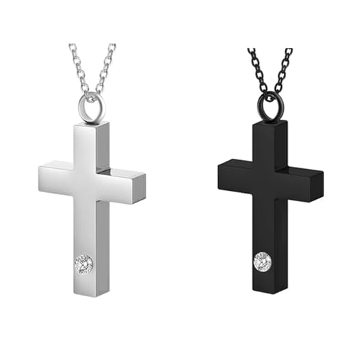 2pcs Denkmalgekreuzter Halskette Urne Anhänger Für Haustier Ashes Inhaber Kürbler Schmuck Für Haustierliebhaber Und Religiöse Gläubige 2pcs Denkmalgekreuzter Halskette Urne Anhänger Für Haustier Ashes Inhaber Kürbler Schmuck Für Haustierliebhaber Und Religiöse Gläubige von KHZen