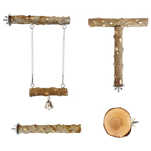 4 Stücke Natürlicher Holzvogelstangen Und Kauen Spielzeugpapageien Käfigzweige Für Conures Breschenwagen Lovebirds 4 Stücke Natürlicher Holzvogelstangen Und Kauen Spielzeugpapageien Käfigzweige Für Conures Breschenwagen Lovebirds von KHZen