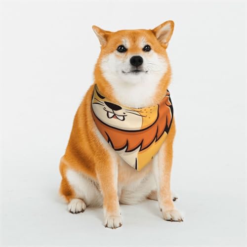 KHiry Dreieckige Hundehalstücher aus weicher Baumwolle, verstellbar, Löwe, stehend, Cartoon, Welpen, Katze, Schals für kleine und große Rassen von KHiry