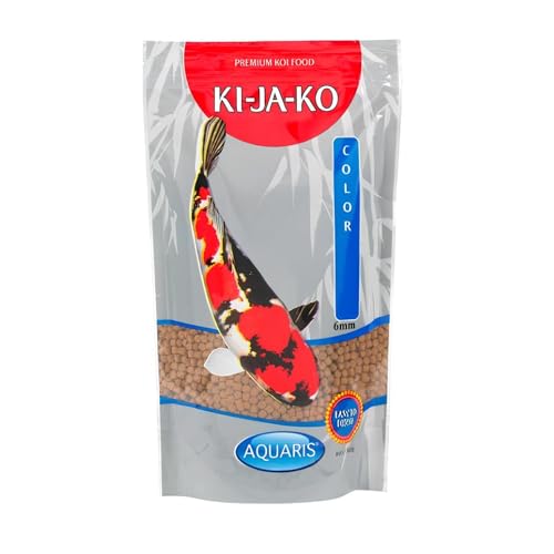 KI-JA-KO Color Koifutter 1 kg / 6 mm - mit natürlichen Pigmenten, enthält Carotinoide und Astaxanthin, verbessert die Farbe und natürliche Pigmentierung von KI-JA-KO
