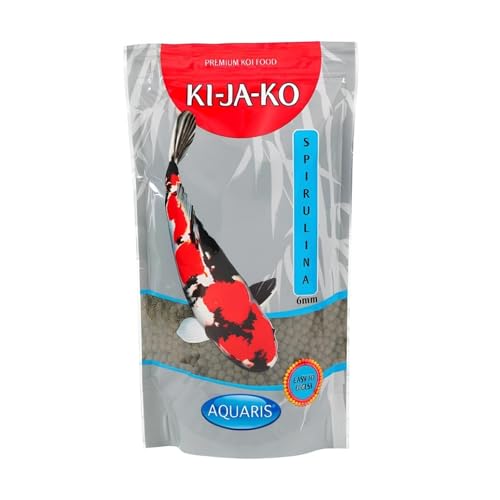 KI-JA-KO Spirulina Plus farbverstärkendes Carotinoid-reiche Koi Fischfutter 10 kg / 6 mm - mit Capsanthin und Astaxanthin und Forplus (Omega-3-reiche Algen) von KI-JA-KO