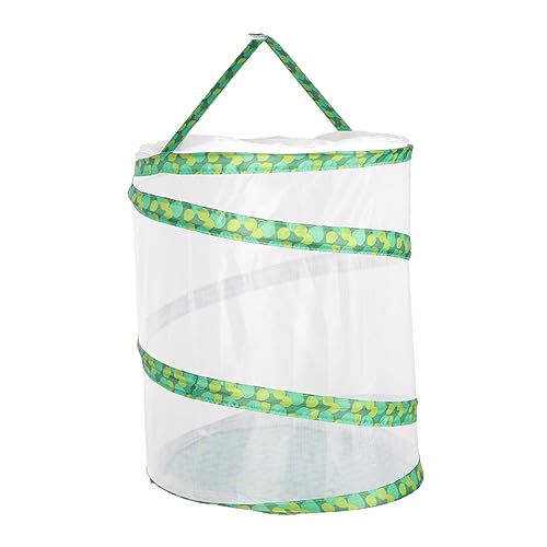 KICHOUSE Insekten-Terrarium Insektenbehälter zusammenklappbarer Netzkäfig Behälter für Insektenzucht Schmetterlingsnetzkäfig Schmetterlingsgehege Zuchtkäfig Polyestertuch Grün von KICHOUSE