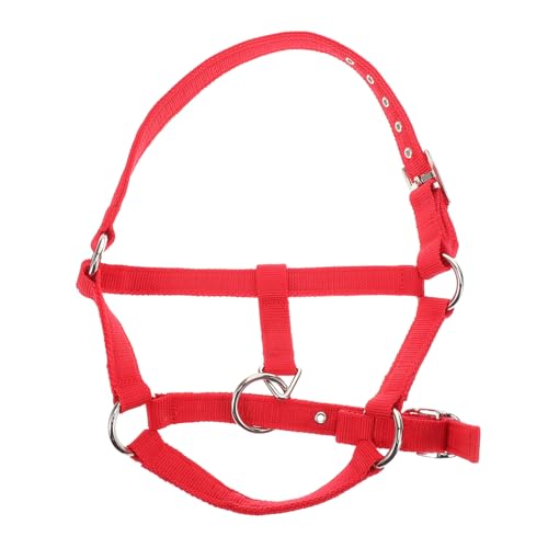 KICHOUSE Reittraining für pferdegeschirr REIT zubehör Seilhalfter Kinnriemenabdeckung Schafhalter Ziegenhalfter abbrechbares Pferdehalfter Strickhalfter für Pferde Nylon rot von KICHOUSE