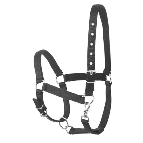 KICHOUSE Zaumzeug für Pferde Reiter Pferdekessel Halfter führen Körperpflege Kummet Reitausrüstung Pferdeversorgung Reitzubehör Reitwerkzeug Reitschutzring Nylon Black von KICHOUSE