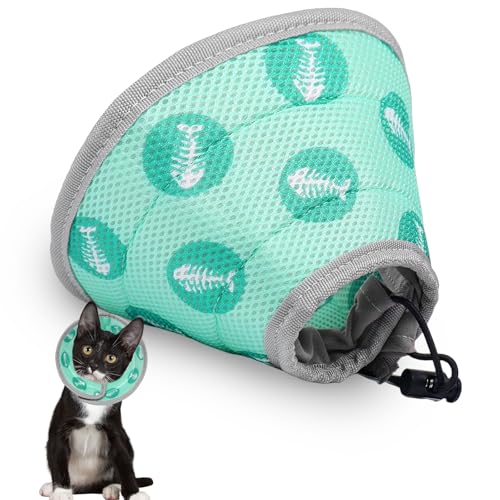 Halskrause Katze, Halskrause Katze Weich für Kleine Katzen, Kleine Katzen Halskrause für Nach Verletzungen, Einstellbarer Halskrausen für Kleine Katzen,Verhindert das Lecken von Wunden Katzenkragen von KIKVTER