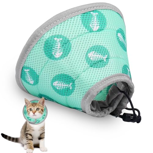 Halskrause Katze, Halskrause Katze Weich für Kleine Katzen, Kleine Katzen Halskrause für Nach Verletzungen, Einstellbarer Halskrausen für Kleine Katzen,Verhindert das Lecken von Wunden Katzenkragen von KIKVTER