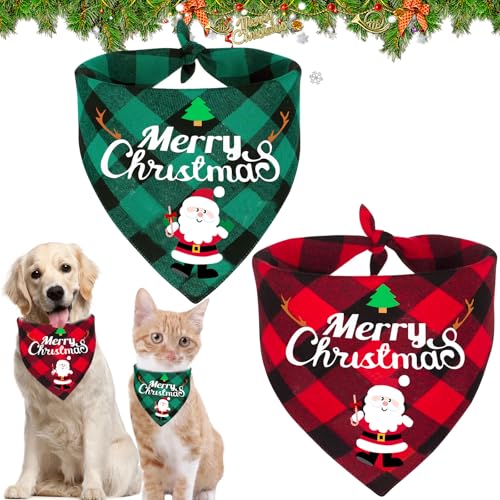 Hundehalstuch Weihnachten, 2 Stück Weihnachtshund Bandanas, Hundehalstuch, Halstuch Hund, Hundekostüm Weihnachten, Hundehalstuch Bandanas, Klassisches Kariertes Hundehalstuch für Katzen Hunde Hundehalstuch Weihnachten, 2 Stück Weihnachtshund Bandanas, Hundehalstuch, Halstuch Hund, Hundekostüm Weihnachten, Hundehalstuch Bandanas, Klassisches Kariertes Hundehalstuch für Katzen Hunde von KIKVTER