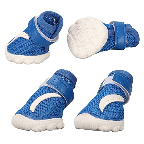 4 Stück Haustier-Hundeschuhe, Netzstiefel, Weich, Atmungsaktiv, Verhindern Verrutschen und Schuhe, Ls-Verschluss, Welpe Zum Spazierengehen, Klettern, Blauer Sneaker, Kleine 4 Stück Haustier-Hundeschuhe, Netzstiefel, Weich, Atmungsaktiv, Verhindern Verrutschen und Schuhe, Ls-Verschluss, Welpe Zum Spazierengehen, Klettern, Blauer Sneaker, Kleine von KIMISS