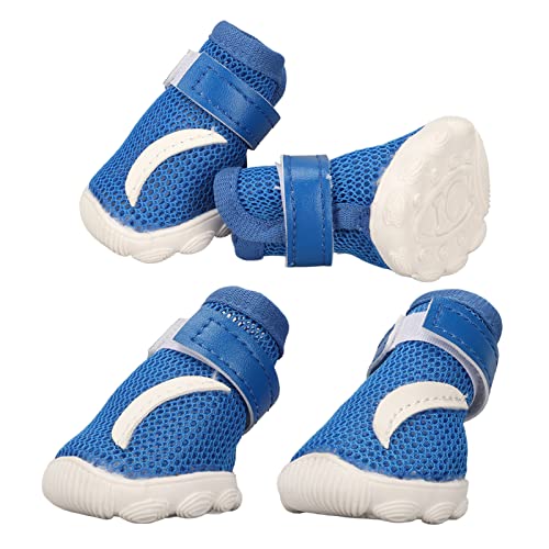 4 Stück Haustier-Hundeschuhe, Netzstiefel, Weich, Atmungsaktiv, Verhindern Verrutschen und Schuhe, Ls-Verschluss, Welpe Zum Spazierengehen, Klettern, Blauer Sneaker, Kleine 4 Stück Haustier-Hundeschuhe, Netzstiefel, Weich, Atmungsaktiv, Verhindern Verrutschen und Schuhe, Ls-Verschluss, Welpe Zum Spazierengehen, Klettern, Blauer Sneaker, Kleine von KIMISS